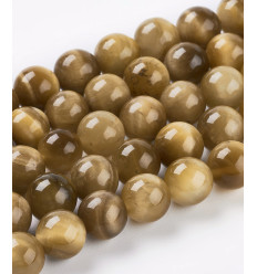 8mm - oeil de tigre jaune - Chapelet pierre