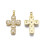 Pendentif croix + zircons multicolores