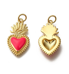 Pendentif coeur ex-voto avec émaillage