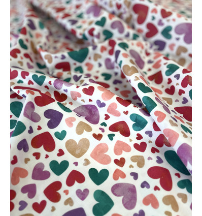 Popeline de coton Heart