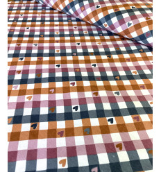 Flanelle de coton vichy - coeur