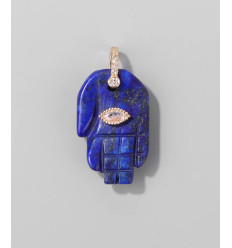 Lapis lazuli - main en pierre avec oeil