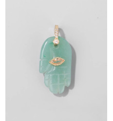 Aventurine - main en pierre avec oeil