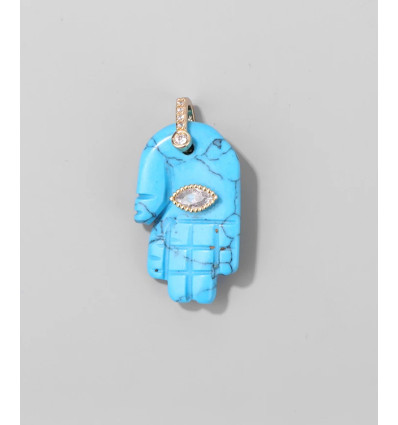 Howlite - main en pierre avec oeil