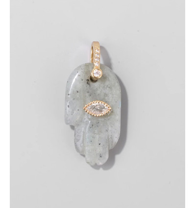Labradorite - main en pierre avec oeil