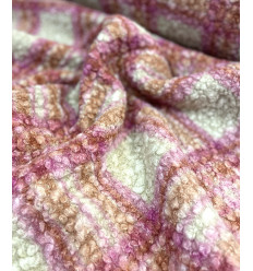 Bouclette tartan pink