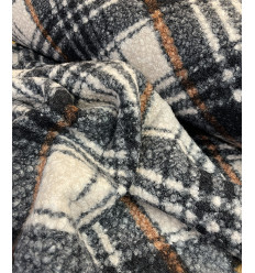 Bouclette à carreaux anthracite