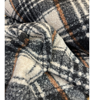 Bouclette à carreaux anthracite