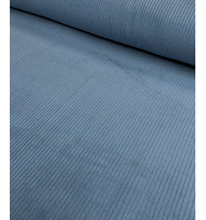 Velours Lavé Larges Côtes - Violet foncé