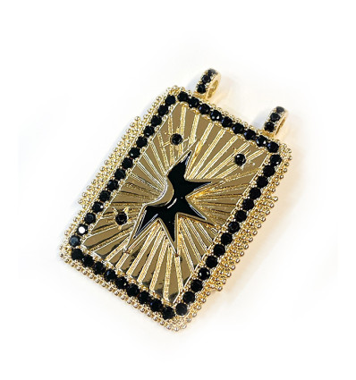 Pendentif plaque demi soleil