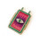 Pendentif plaque oeil fuschia