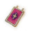 Pendentif plaque croix fuschia