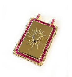 Pendentif plaque coeur sacré