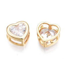 Perle intercalaire zircon coeur serti