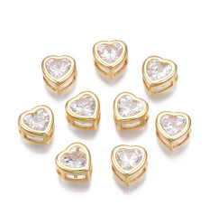 Perle intercalaire zircon coeur serti