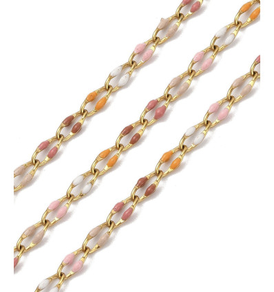 Chaine petit maillons émaillés (10cm)