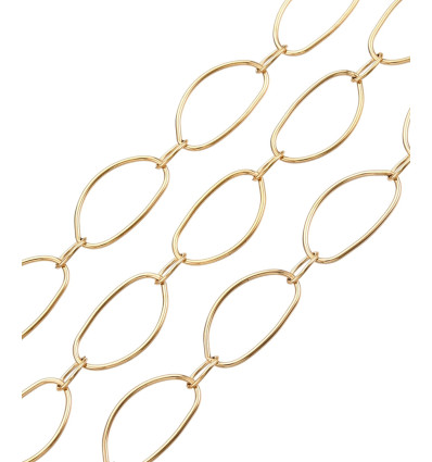 Chaine grands anneaux ovales acier inoxydable (10cm)