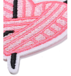 Ecusson pelote coeur rose