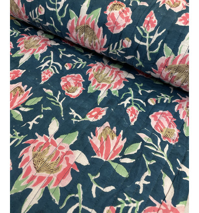 Matelassé traditionnel indien "Hamsa" réversible