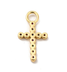 Pendentif grande croix fine + zircon multicolors