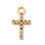 Pendentif grande croix fine + zircon multicolors