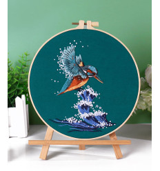 Kit broderie "le martin pêcheur"