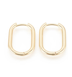 22x18mm - créole ovale bicolore (2pcs)