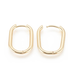 22x18mm - créole ovale bicolore (2pcs)