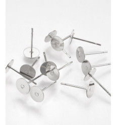 clou d'oreille avec plateau en acier