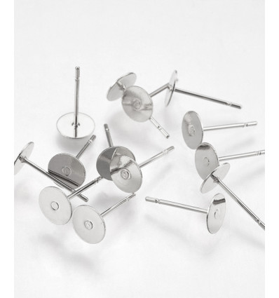 clou d'oreille avec plateau en acier