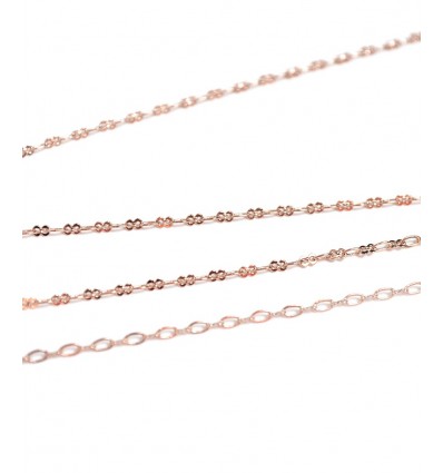 Chaine maillons en huit 0,5mm - doré rosé