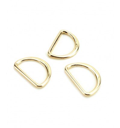 Anneaux demi-lune métallique 25mm - doré