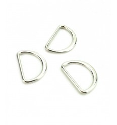 Anneaux demi-lune métallique 25mm - argenté