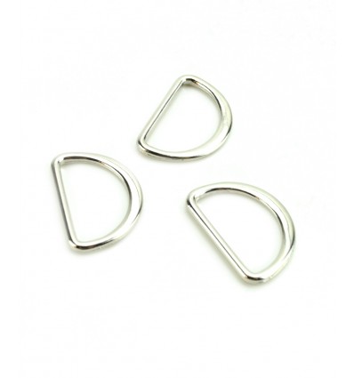 Anneaux demi-lune métallique 25mm - argenté