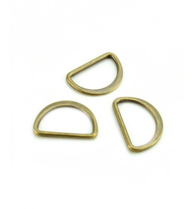 Anneaux demi-lune métallique 25mm - bronze
