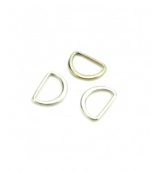 Anneaux demi-lune métallique 20mm - argenté