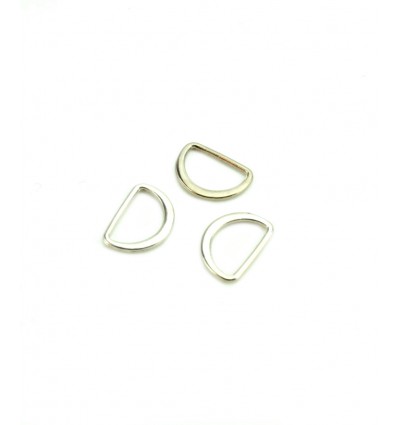 Anneaux demi-lune métallique 10mm - argenté